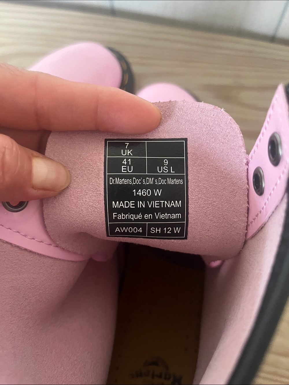 Dr. Martens Glossy Pink Lace-Up Combat Boots - Picture 9 of 13